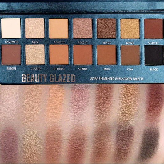 BEAUTY GLAZED 14 Colors Eyeshadow Palette Matte High Pigmentednude Color Waterproof Long Lasting Neutral Cream Makeup Palette