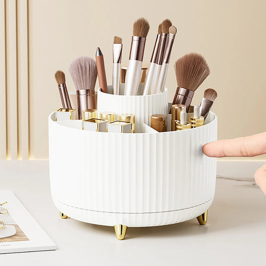Makeup Desktop Storage Box 360 Rotating Cosmetic Organizer Large Capacity for Bathroom Portable Lipstick Makeup Brush Pen Holder