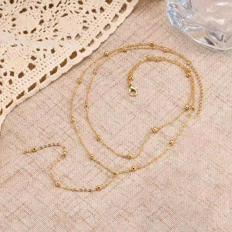 Stainless Steel Lariat Necklace Gold Plated, Dainty Long Necklace Laryered Necklaces for Women Girls, Y Shape Drop Pendant