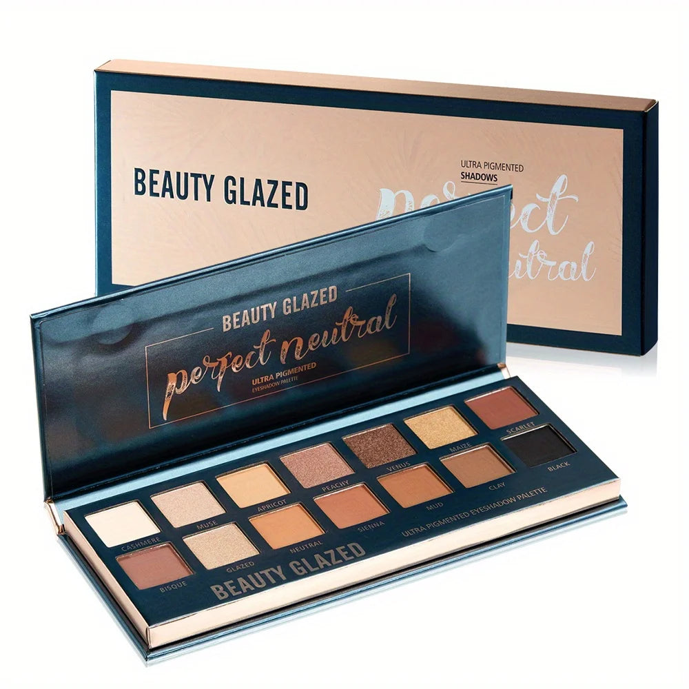 BEAUTY GLAZED 14 Colors Eyeshadow Palette Matte High Pigmentednude Color Waterproof Long Lasting Neutral Cream Makeup Palette
