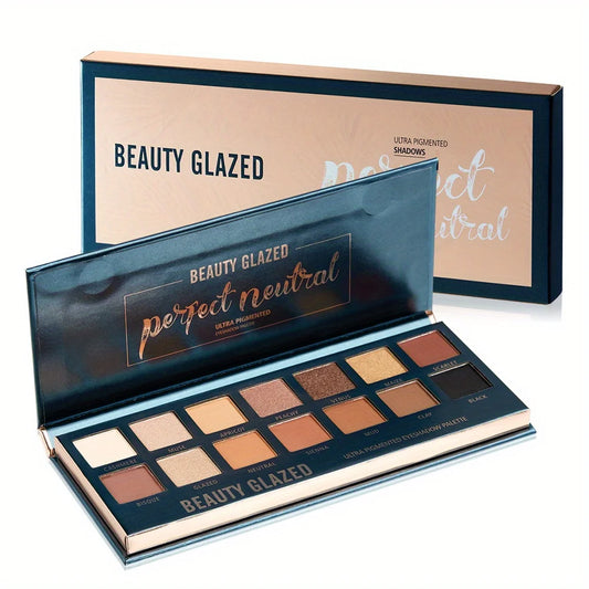 BEAUTY GLAZED 14 Colors Eyeshadow Palette Matte High Pigmentednude Color Waterproof Long Lasting Neutral Cream Makeup Palette