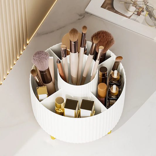 Makeup Desktop Storage Box 360 Rotating Cosmetic Organizer Large Capacity for Bathroom Portable Lipstick Makeup Brush Pen Holder