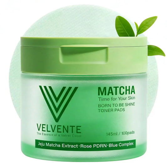 [Giftformom]Velvente Matcha PDRN Toner Pads (100 Sheets) | Hydrating & Soothing Korean Skincare with Peptides & Hyaluronic Acid | Helps Fade Dark Spots, Calm Redness, Smooth Uneven Skin & Support Acne-Prone Skin | Daily Skincare & Makeup Prep